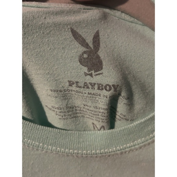 Licensed Playboy Beach T-shirt Size Medium Unisex Graphic T-shirt Green Multi.. - Picture 4 of 4